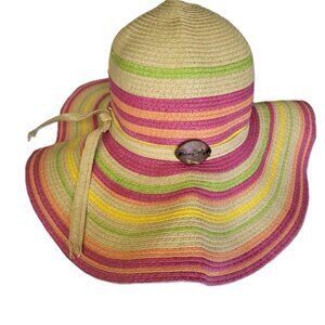 Panama Jack Sun Hat - Wide Brim, Rainbow Colour